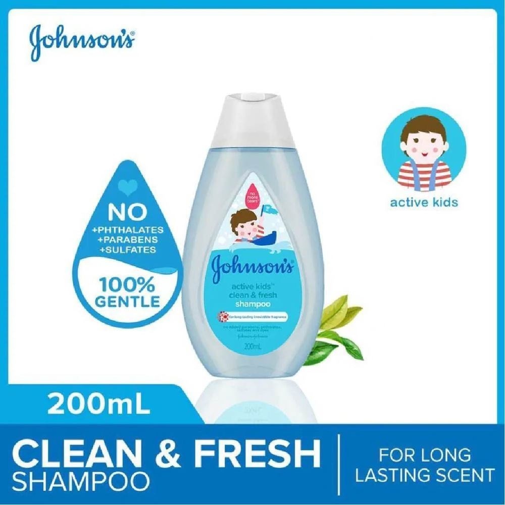 Johnson's Baby Active Kids Clean & Fresh Shampoo 200ml (With Green Tea Extracts)