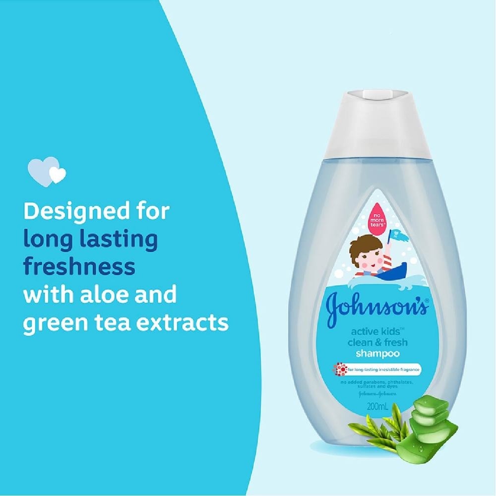 Johnson's Baby Active Kids Clean & Fresh Shampoo 500ml (With Green Tea Extracts)