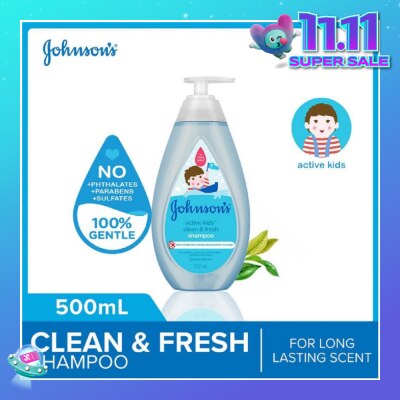 JOHNSON'S Baby Johnson's Baby Active Kids Clean & Fresh Shampoo 500ml (With Green Tea Extracts)