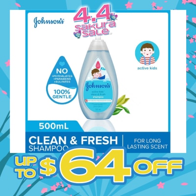 JOHNSON'S Baby - Johnson's Baby Active Kids Clean & Fresh Shampoo 500ml (With Green Tea Extracts)