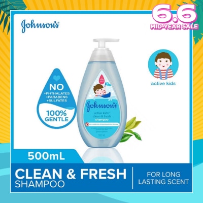 JOHNSON'S Baby Johnson's Baby Active Kids Clean & Fresh Shampoo 500ml (With Green Tea Extracts)