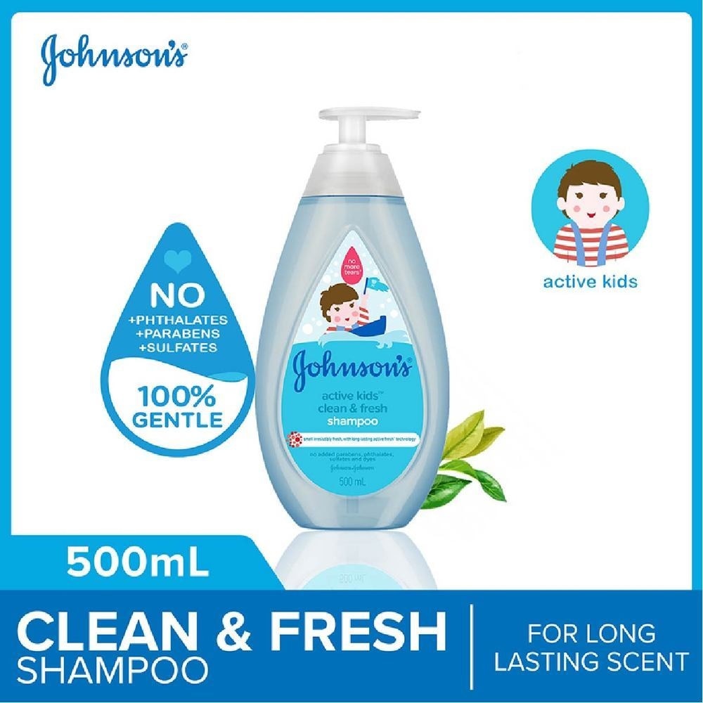 Johnson's Baby Active Kids Clean & Fresh Shampoo 500ml (With Green Tea Extracts)