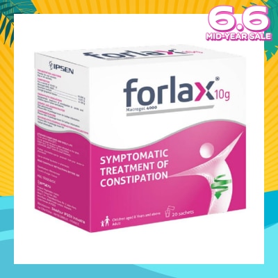 FORLAX Sachet 10g (For Treatment Of Constipation In Adults And Children Aged 8 Years And Above) 20s