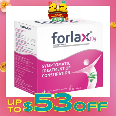 FORLAX Sachet 10g (For Treatment Of Constipation In Adults And Children Aged 8 Years And Above) 20s