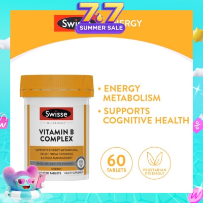 SWISSE - Ultiboost Vitamin B Complex Tablet (Support Cognitive Function & Relief from Tiredness) 60s