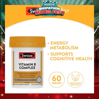 SWISSE - Ultiboost Vitamin B Complex Tablet (Support Cognitive Function & Relief from Tiredness) 60s