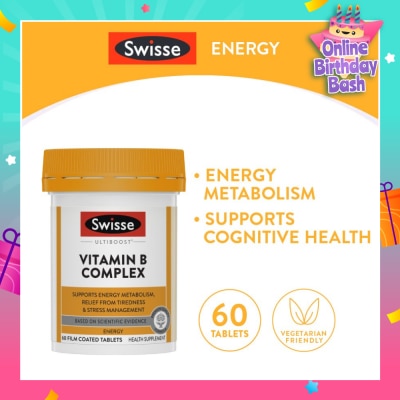 SWISSE Ultiboost Vitamin B Complex Tablet (Support Cognitive Function & Relief from Tiredness) 60s