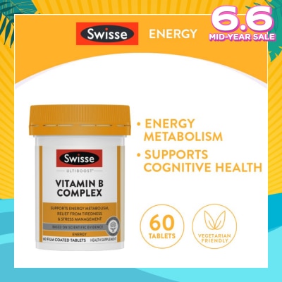 SWISSE Ultiboost Vitamin B Complex Tablet (Support Cognitive Function & Relief from Tiredness) 60s