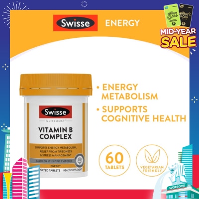 SWISSE Ultiboost Vitamin B Complex Tablet (Support Cognitive Function & Relief from Tiredness) 60s