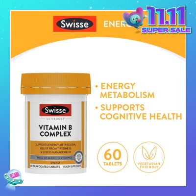 SWISSE Ultiboost Vitamin B Complex Tablet (Support Cognitive Function & Relief from Tiredness) 60s