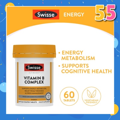 SWISSE Ultiboost Vitamin B Complex Tablet (Support Cognitive Function & Relief from Tiredness) 60s