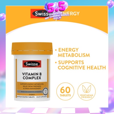 SWISSE - Ultiboost Vitamin B Complex Tablet (Support Cognitive Function & Relief from Tiredness) 60s