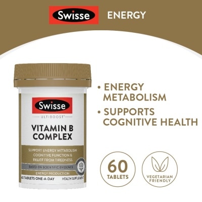 SWISSE Ultiboost Vitamin B Complex Tablet (Support Cognitive Function & Relief from Tiredness) 60s