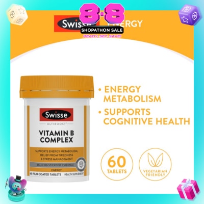 SWISSE - Ultiboost Vitamin B Complex Tablet (Support Cognitive Function & Relief from Tiredness) 60s