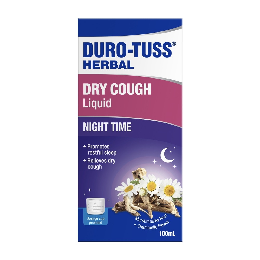 Herbal Dry Cough Liquid Night Time (To Relieves Dry Cough & Promotes Restful Sleep) 100ml