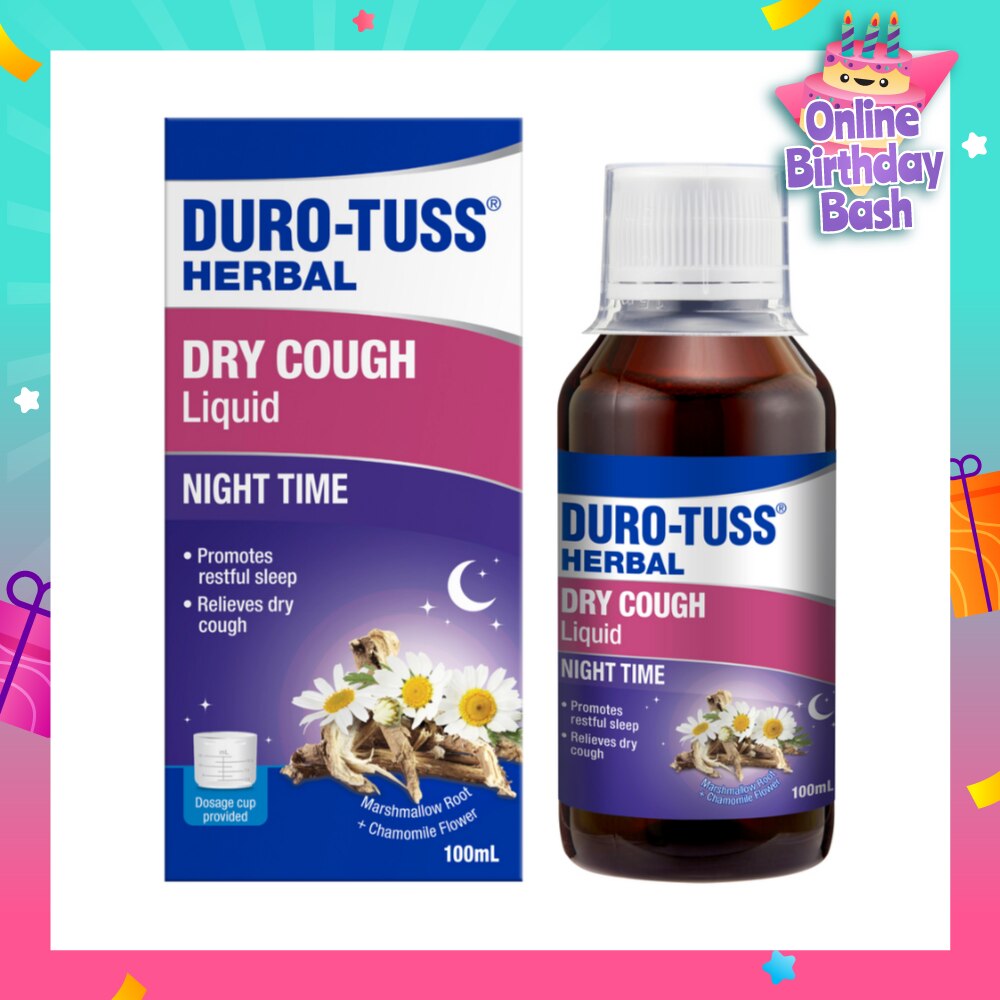 Herbal Dry Cough Liquid Night Time (To Relieves Dry Cough & Promotes Restful Sleep) 100ml