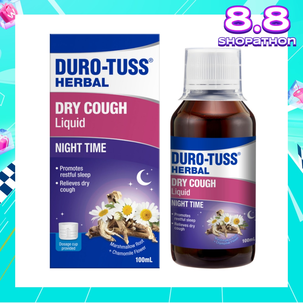 Herbal Dry Cough Liquid Night Time (To Relieves Dry Cough & Promotes Restful Sleep) 100ml