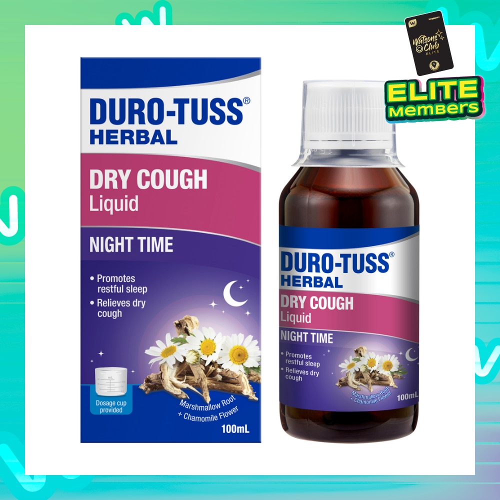 Herbal Dry Cough Liquid Night Time (To Relieves Dry Cough & Promotes Restful Sleep) 100ml