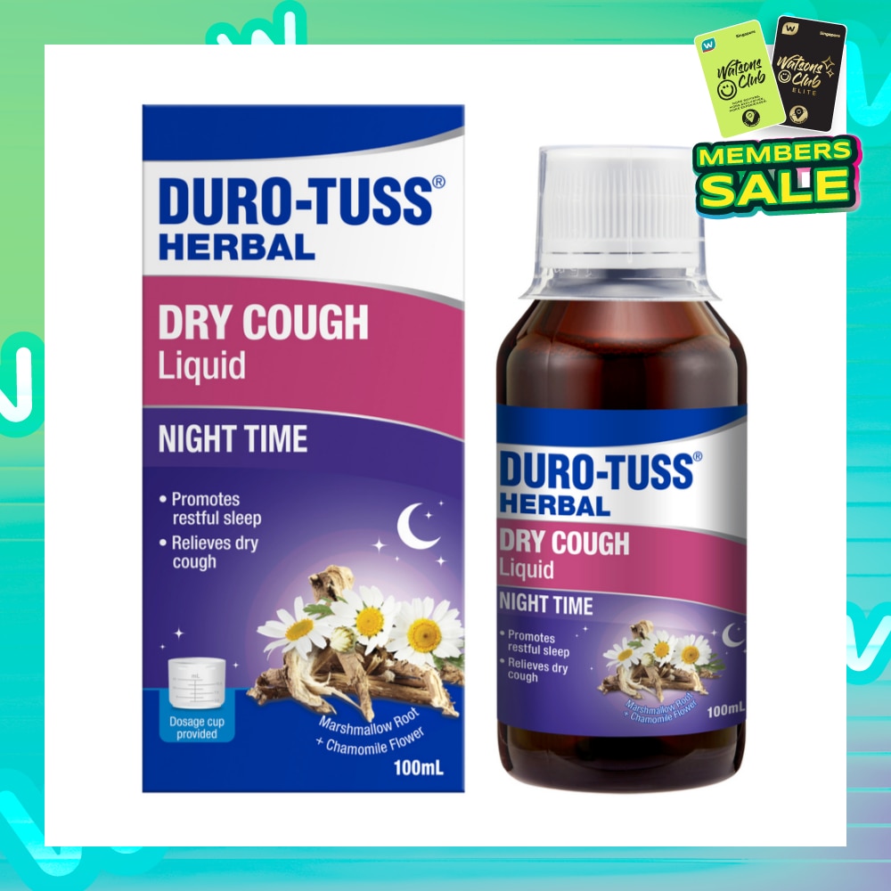 Herbal Dry Cough Liquid Night Time (To Relieves Dry Cough & Promotes Restful Sleep) 100ml