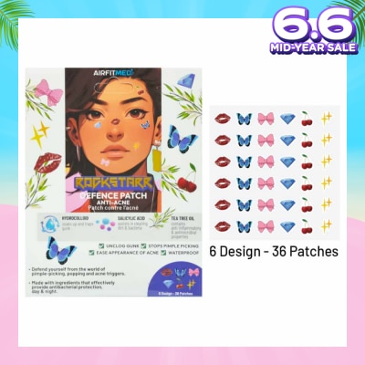 AIRFIT MEDI Rockstarr Defence Anti-Acne 6 Design Patch (With Salicylic Acid & Tea Tree Oil) 36s