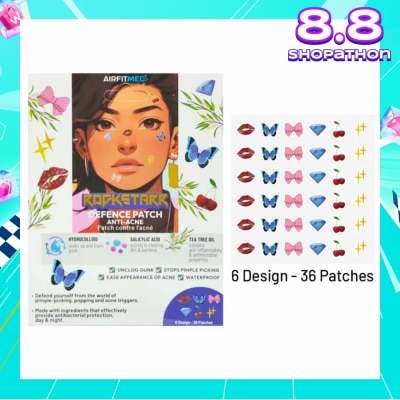AIRFIT MEDI Rockstarr Defence Anti-Acne 6 Design Patch (With Salicylic Acid & Tea Tree Oil) 36s