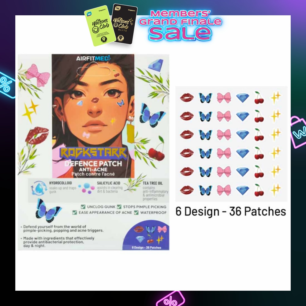 Rockstarr Defence Anti-Acne 6 Design Patch (With Salicylic Acid & Tea Tree Oil) 36s