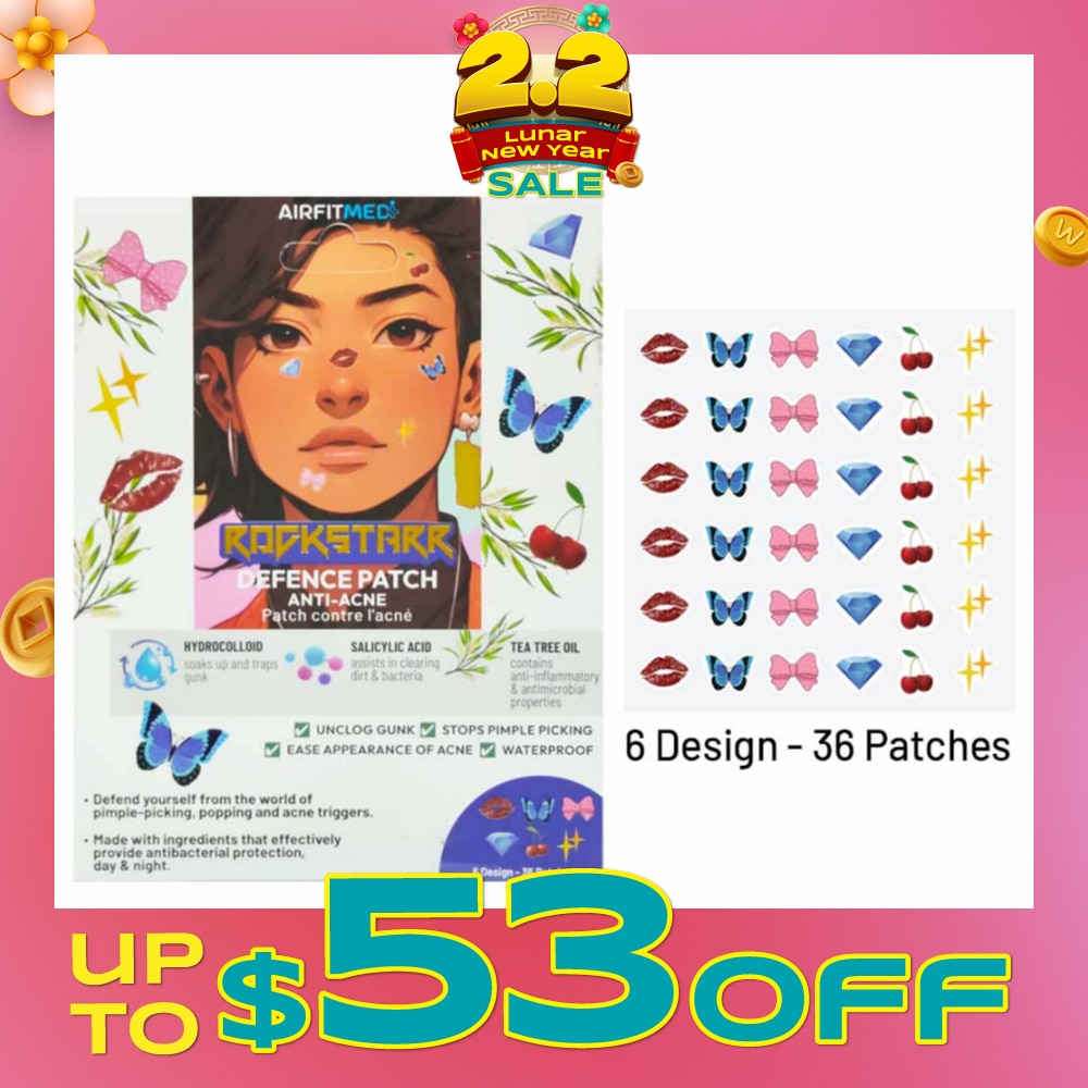 Rockstarr Defence Anti-Acne 6 Design Patch (With Salicylic Acid & Tea Tree Oil) 36s