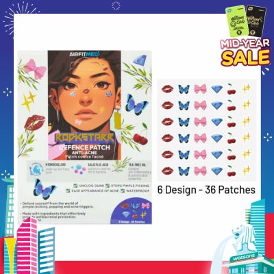 AIRFIT MEDI Rockstarr Defence Anti-Acne 6 Design Patch (With Salicylic Acid & Tea Tree Oil) 36s