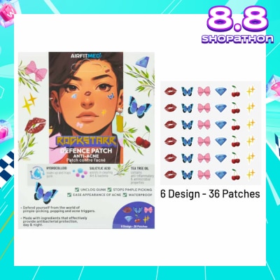 AIRFIT MEDI Rockstarr Defence Anti-Acne 6 Design Patch (With Salicylic Acid & Tea Tree Oil) 36s
