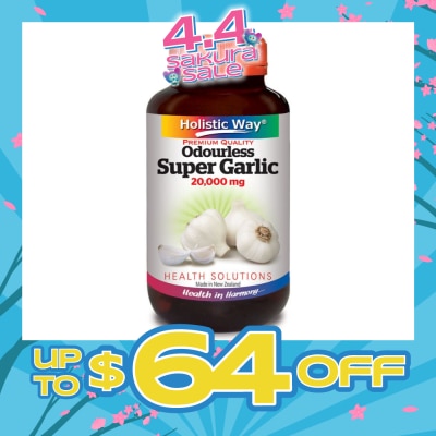 HOLISTIC WAY - Premium Quality Odourless Super Garlic 20000mg 60 Vegetarian Capsules
