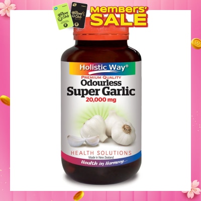 HOLISTIC WAY Premium Quality Odourless Super Garlic 20000mg 60 Vegetarian Capsules
