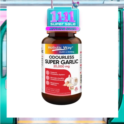 HOLISTIC WAY Premium Quality Odourless Super Garlic 20000mg 60 Vegetarian Capsules image