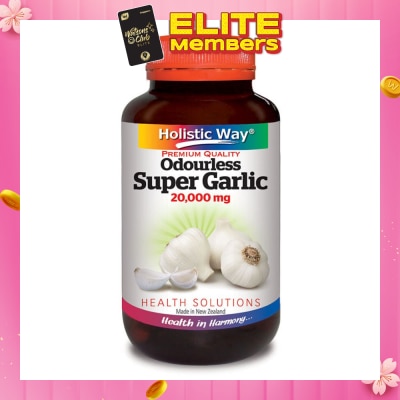HOLISTIC WAY Premium Quality Odourless Super Garlic 20000mg 60 Vegetarian Capsules