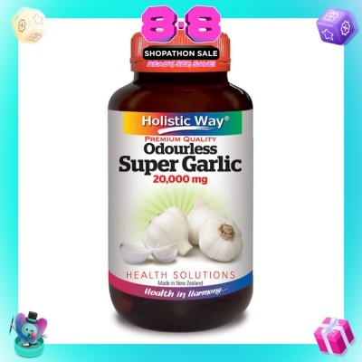HOLISTIC WAY - Premium Quality Odourless Super Garlic 20000mg 60 Vegetarian Capsules