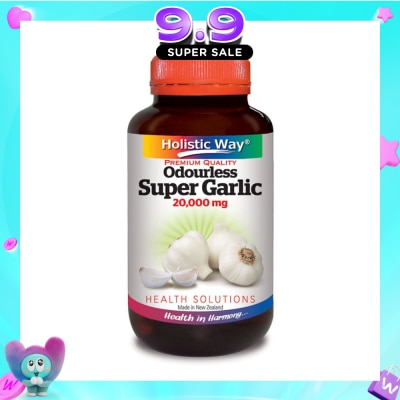 HOLISTIC WAY - Premium Quality Odourless Super Garlic 20000mg 60 Vegetarian Capsules image