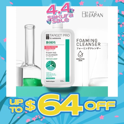 TARGET PRO BY WATSONS - Foaming Face & Body Cleanser (Fragrance-Free & for Dry, Red, Flaky, Itchy and Sensitive Skin) 500ml