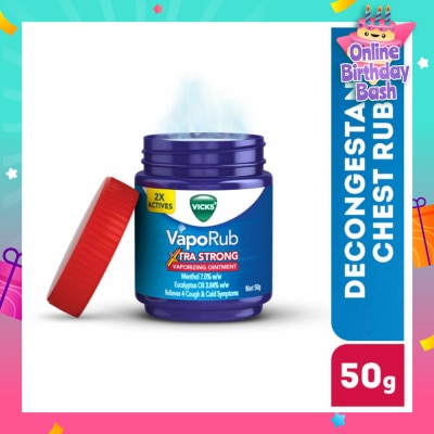 VICKS VapoRub Xtra Strong Vaporizing Ointment (To Helps Relieve Cough & Cold Symptoms) 50g