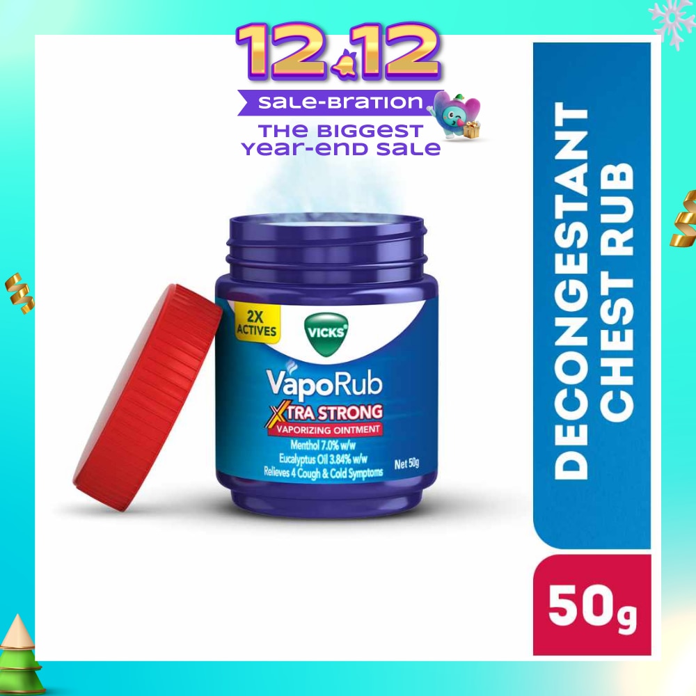 VapoRub Xtra Strong Vaporizing Ointment (To Helps Relieve Cough & Cold Symptoms) 50g