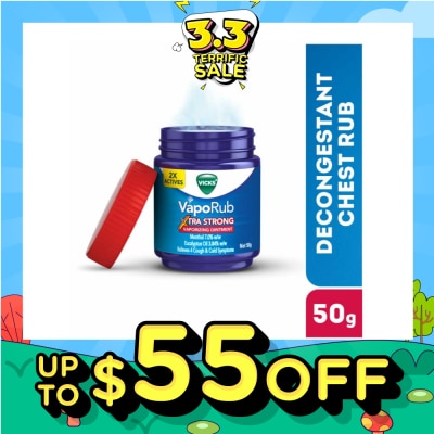 VICKS VapoRub Xtra Strong Vaporizing Ointment (To Helps Relieve Cough & Cold Symptoms) 50g