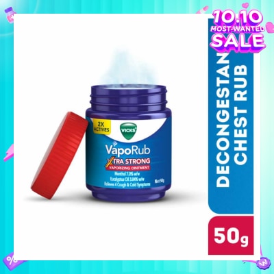 VICKS VapoRub Xtra Strong Vaporizing Ointment (To Helps Relieve Cough & Cold Symptoms) 50g