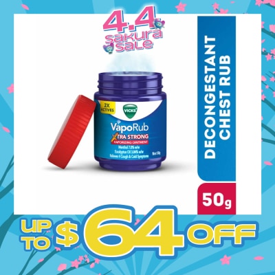 VICKS - VapoRub Xtra Strong Vaporizing Ointment (To Helps Relieve Cough & Cold Symptoms) 50g