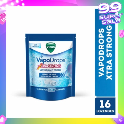 VICKS VapoDrops Xtra Strong Menthol Blast Centres Lozenges (To Clears Nose & Soothing Throat) 16s