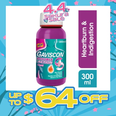 GAVISCON - Double Action Liquid (For Fast Relief of Heartburn & Indigestion) 300ml