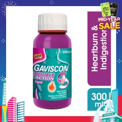 GAVISCON Double Action Liquid (For Fast Relief of Heartburn & Indigestion) 300ml