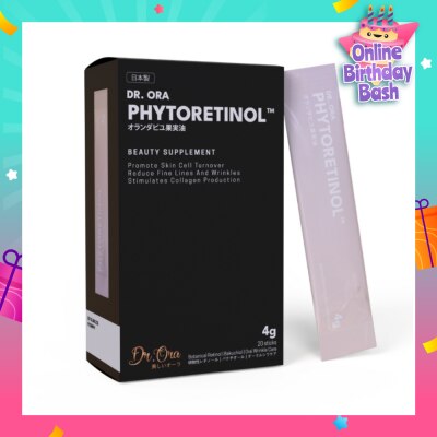DR ORA Phytoretinol Vegan Beauty Supplement (To Stimulate Collagen Production, Reduce Fine Lines & Wrinkles & Promote Skin Cell Turnover) 4g x 20s