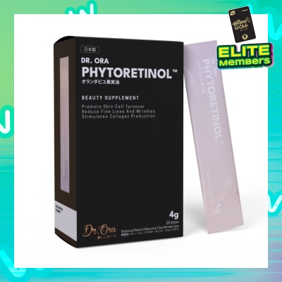 DR ORA Phytoretinol Vegan Beauty Supplement (To Stimulate Collagen Production, Reduce Fine Lines & Wrinkles & Promote Skin Cell Turnover) 4g x 20s