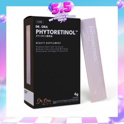DR ORA - Phytoretinol Vegan Beauty Supplement (To Stimulate Collagen Production, Reduce Fine Lines & Wrinkles & Promote Skin Cell Turnover) 4g x 20s