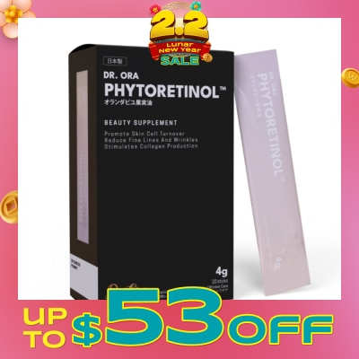 DR ORA Phytoretinol Vegan Beauty Supplement (To Stimulate Collagen Production, Reduce Fine Lines & Wrinkles & Promote Skin Cell Turnover) 4g x 20s