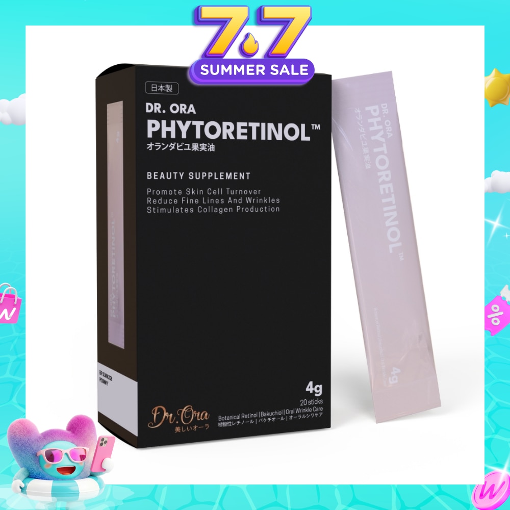 Phytoretinol Vegan Beauty Supplement (To Stimulate Collagen Production, Reduce Fine Lines & Wrinkles & Promote Skin Cell Turnover) 4g x 20s