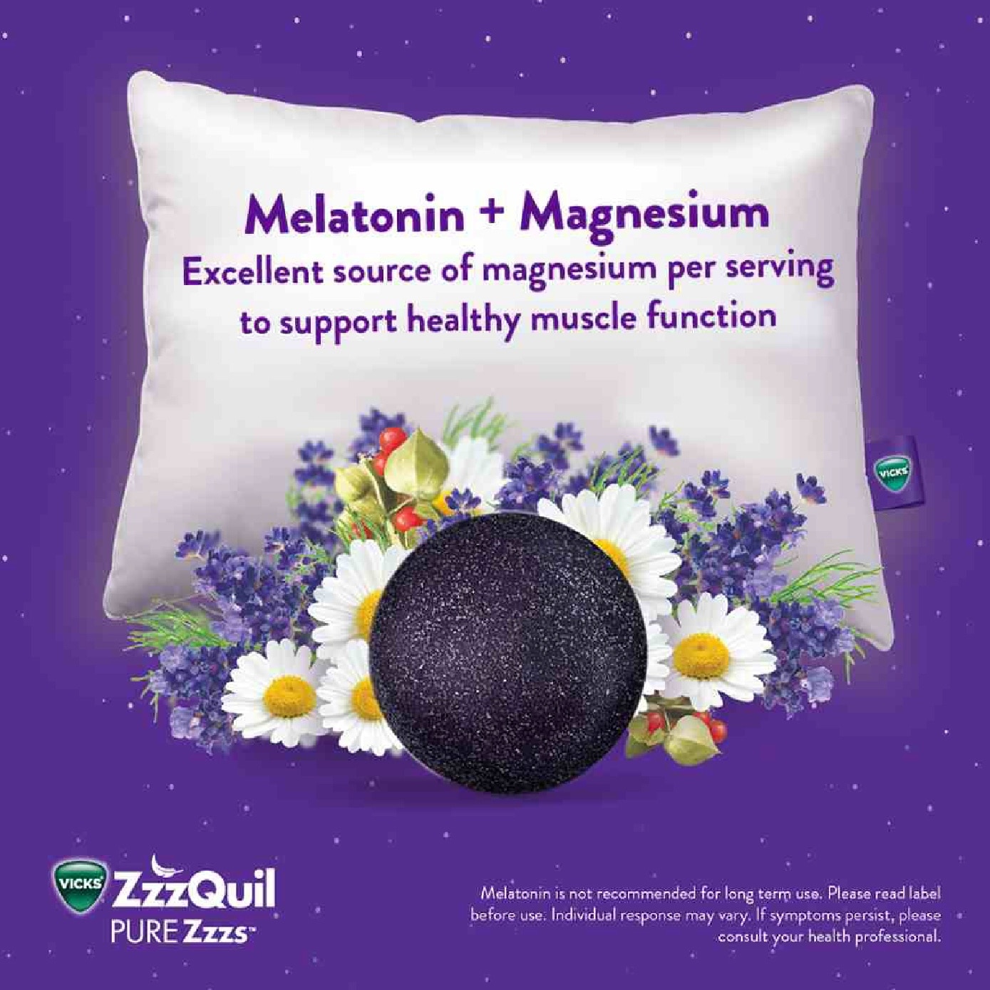 Pure Zzz's Sleep + Muscle Relaxation With Melatonin & Magnesium Gummy (To Helps Fall Asleep Naturally & Supports Muscle Function) 42s image